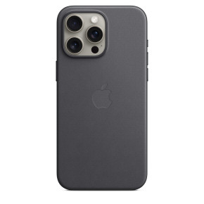 Луксозен твърд текстилен гръб оригинален MT4H3ZM/A OFFICIAL Apple FineWoven Case With MagSafe за Apple iPhone 15 Pro 6.1 черен